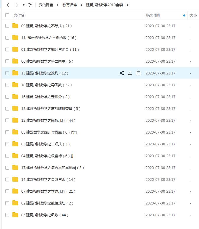 2019建哥指针数学 高考数学提分课程全套视频百度云网盘下载 |插图爱书网–中小学课件学习