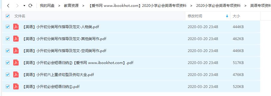 2020小升初小学英语必会专项资料汇总百度云网盘下载插图爱书网–中小学课件学习