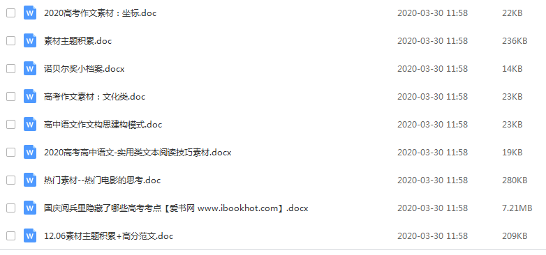 备战2020高考 高考语文作文素材汇总百度云网盘下载插图爱书网–中小学课件学习