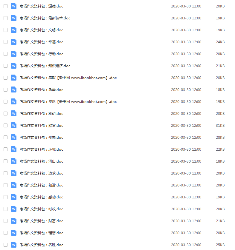 初中高中作文写作素材大礼包插图1爱书网–中小学课件学习