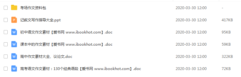 初中高中作文写作素材大礼包插图爱书网–中小学课件学习