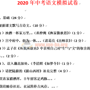 2020年中考语文模拟试卷