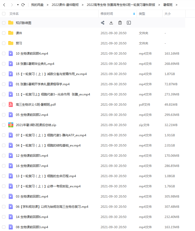 张鹏2022高考生物S班一轮复习暑秋联报 秋季班更新前三讲插图爱书网–中小学课件学习