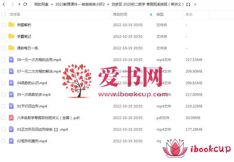 刘梦亚 2020初二数学 寒假班系统班（带讲义）插图爱书网–中小学课件学习