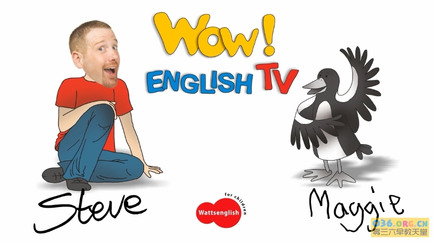 史提夫少儿趣味英语《Wow English TV》（Steve and Maggie）动画视频366集MP4+音频MP3 情境式英语故事学习